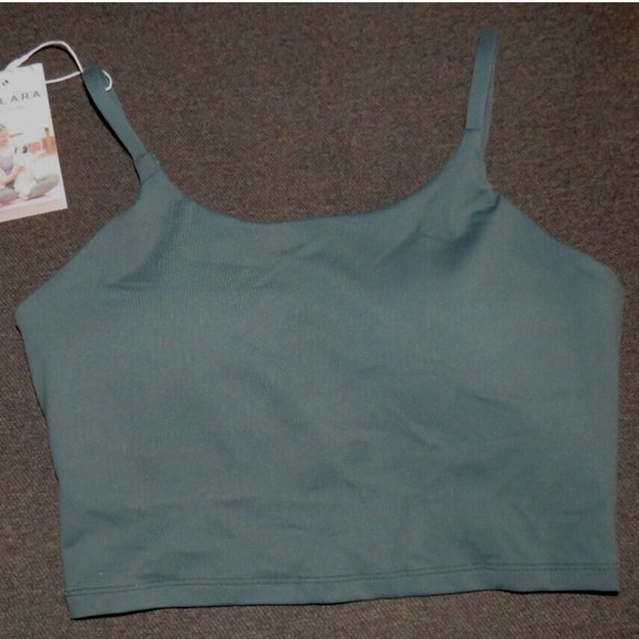 Halara Size S Blue Spruce Cropped Active Tank Top, Built In Bra - Picture 8 of 9